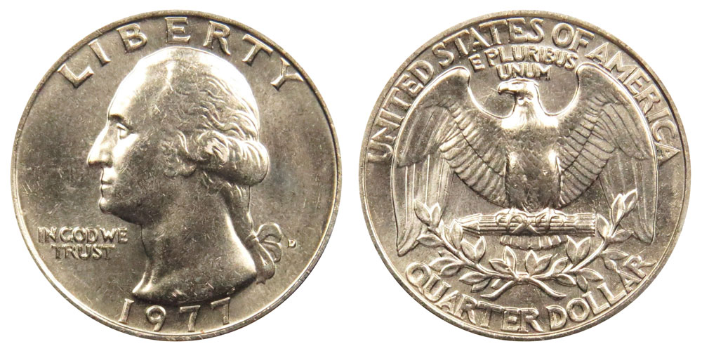 1977 D Washington Quarters Clad Composition: Value and Prices