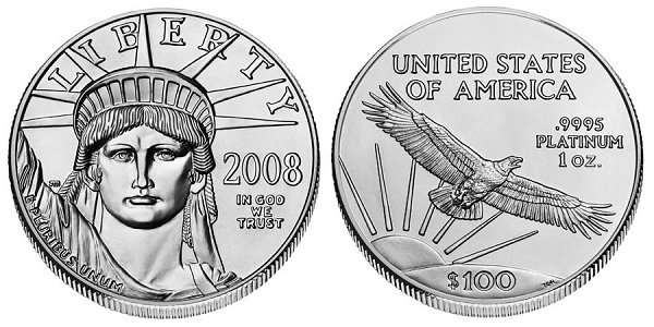 American Platinum Eagle Bullion Coins $10 Tenth Ounce Platinum US Coin