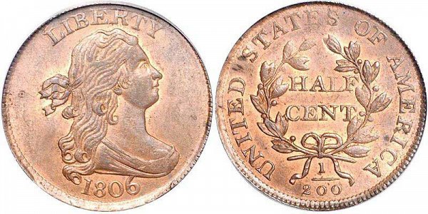 Draped Bust Half Cents Early Copper Half Penny US Coin