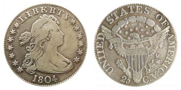 Draped Bust Quarters Heraldic Eagle Reverse US Coin