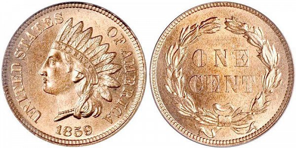 Indian Head Cent Small Cents Copper-Nickel Laurel Wreath Reverse US Coin
