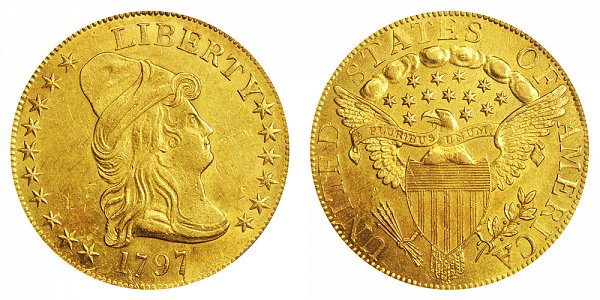 Turban Head Gold $10 Eagle Heraldic Eagle - Capped Bust Facing Right US Coin