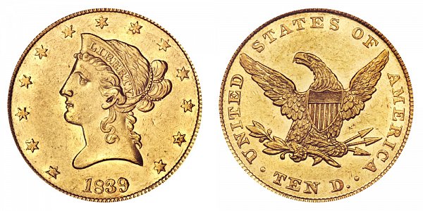 Coronet Head Gold $10 Eagle New Style Liberty Head - No Motto US Coin