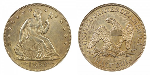 Seated Liberty Half Dollars Type 2 - Arrows at Date - Rays Around Eagle US Coin