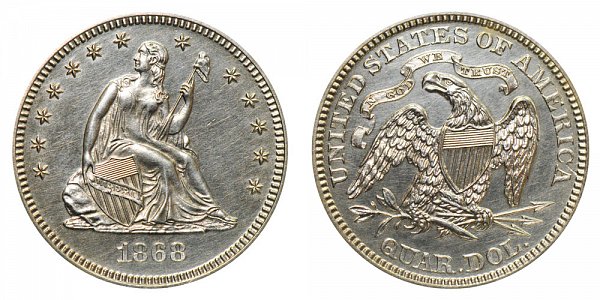 Seated Liberty Quarters Type 4 - Motto Above Eagle US Coin