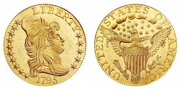 Turban Head Gold $5 Half Eagle Heraldic Eagle Reverse - Capped Bust - Head Facing Right US Coin