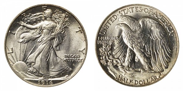 Walking Liberty Half Dollars Mint Mark on Obverse US Coin