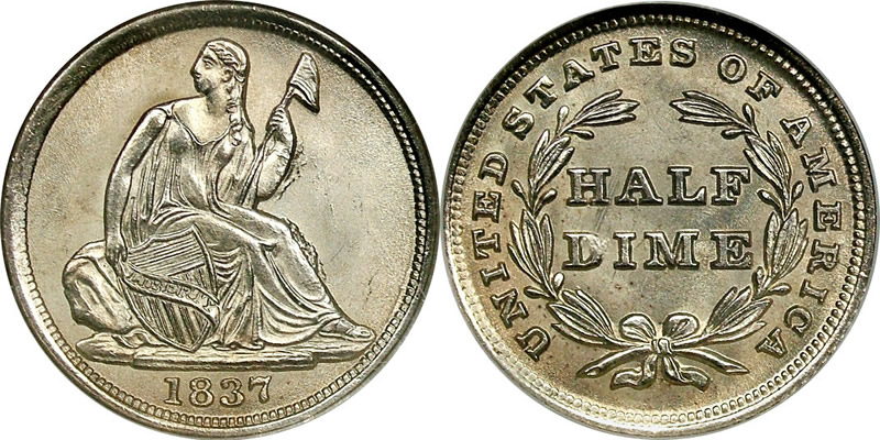 1853 Half Dime. Seated Liberty Half Dimes
