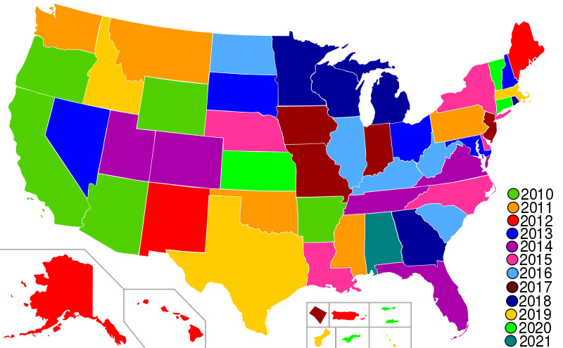 America the Beautiful Quarters Map