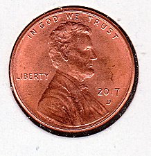 2017 D Lincoln Shield Cent Gem BU