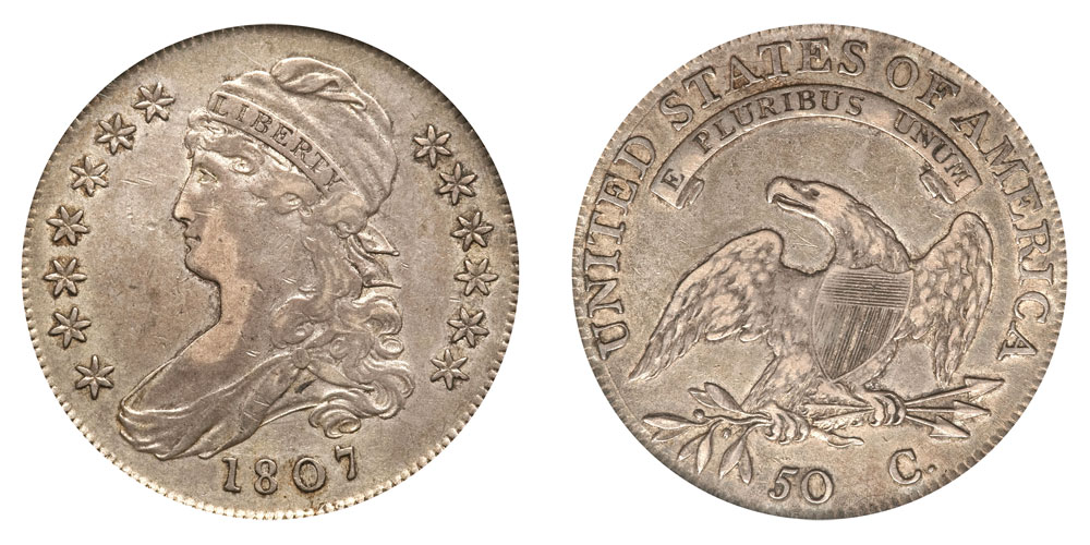 1807 capped bust half dollar