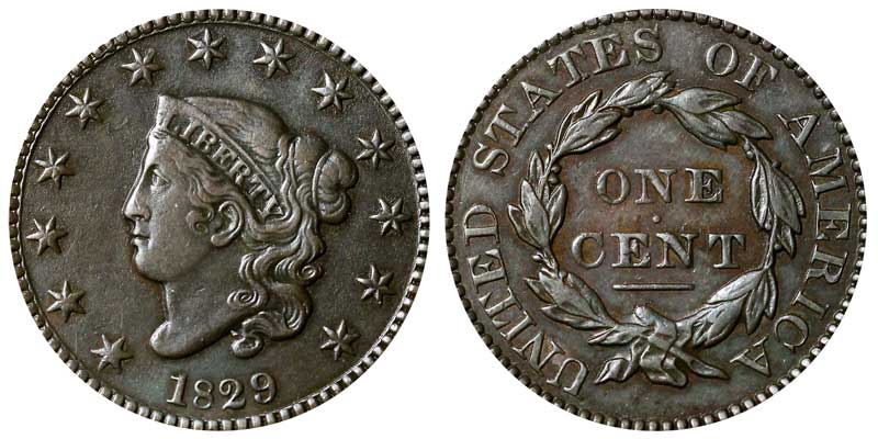 1829 Large Letters Coronet Head Large Cent Very Good Copper SKU:I3433