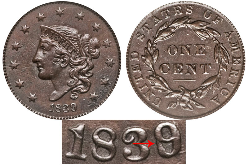 1836 Coronet Liberty Head Large Cent Matron Early Copper Penny
