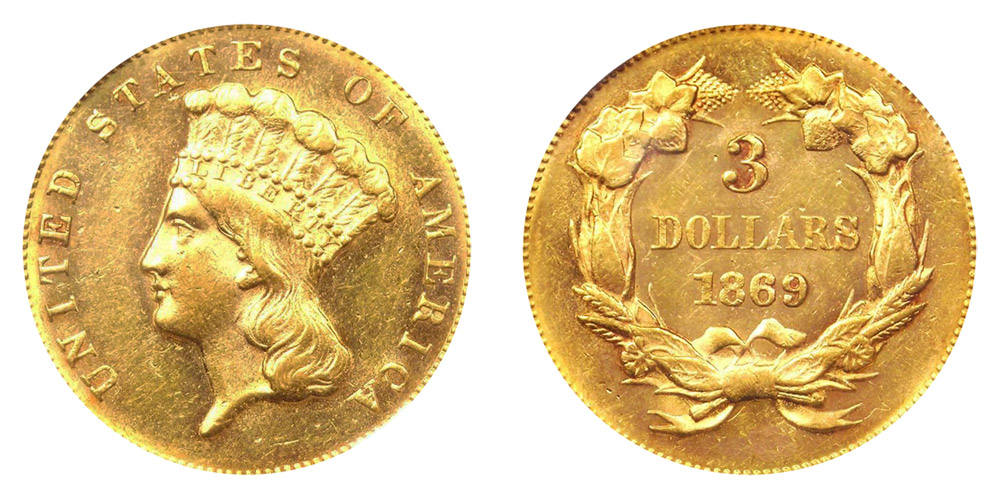 1870 S Indian Princess Head Gold $3 Unique Three Dollar Piece - Early Gold  Coins Coin Value Prices, Photos & Info