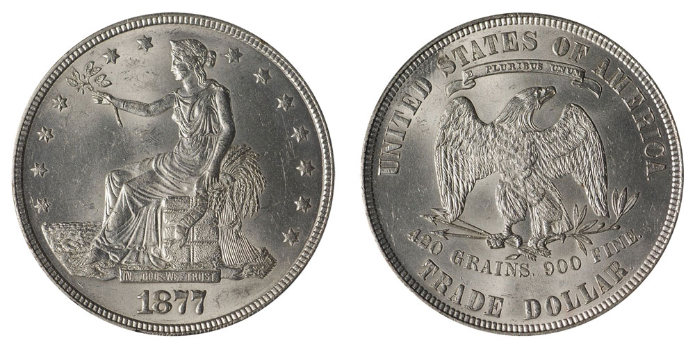 1877 Trade Silver Dollar Coin Value Prices, Photos & Info