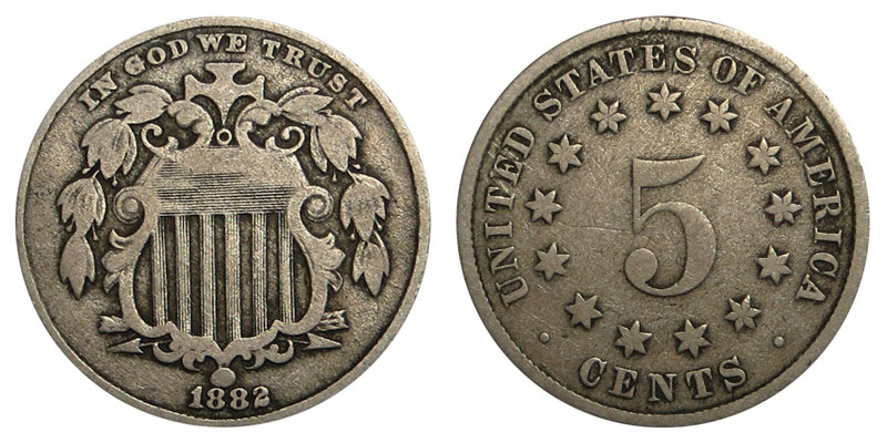 1882 Shield Nickel Coin Value Prices, Photos & Info