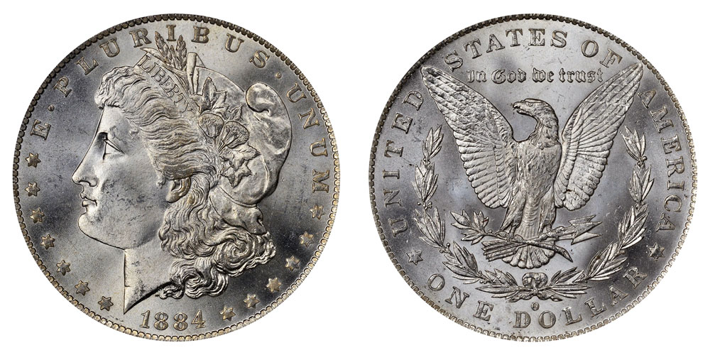 都内で アンティークコイン コイン 金貨 銀貨 送料無料 1884-O Morgan Silver Dollar MS65 PCGS