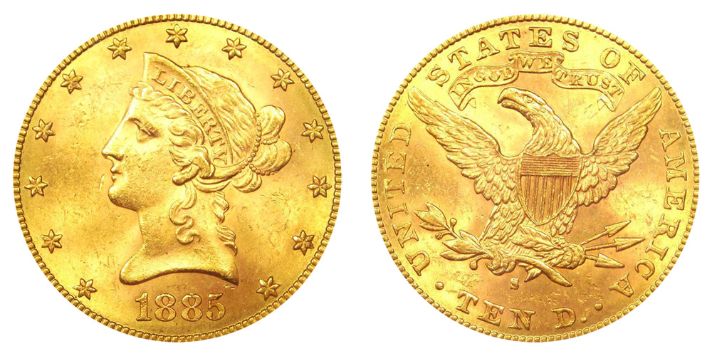 Coronet Head Gold $10 Eagle - Price Charts & Coin Values