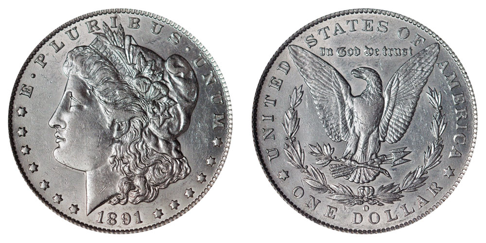 1891 Morgan Dollar VF Very Fine 90% Silver $1 US Coin Collectible 