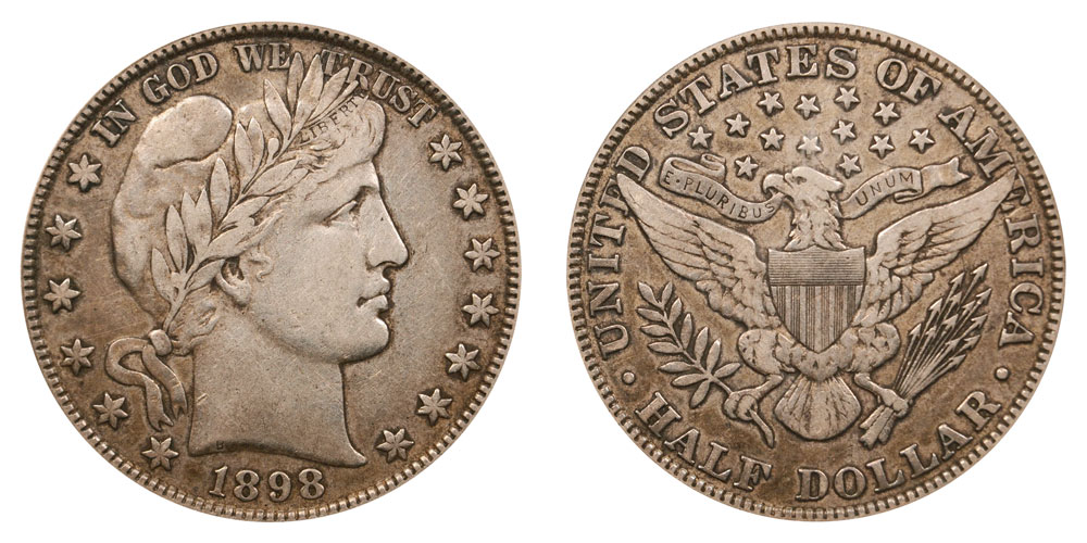 1898 Barber Half Dollars: Value and Prices