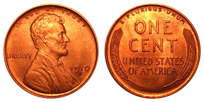 1910-S  ONE LINCOLN WHEAT CENT #2