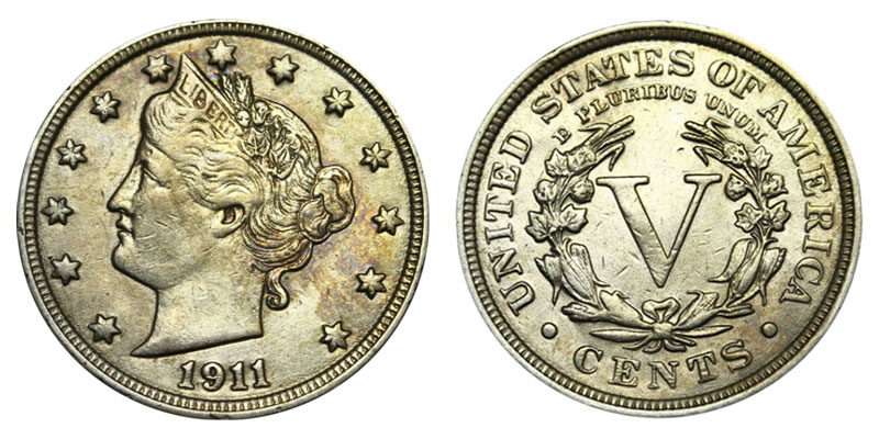 Uncertified 1911 Liberty Nickel F