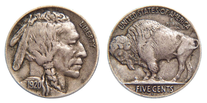 VG Uncertified 1920-D Buffalo Nickel 