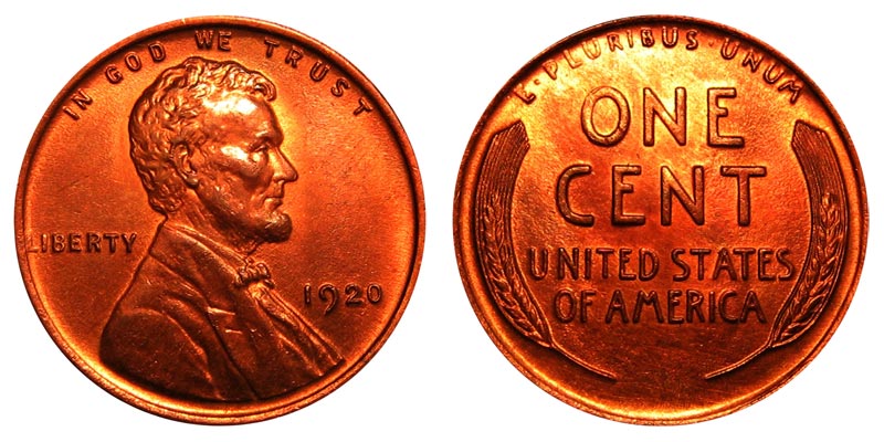 Lincoln Wheat penny 1920 P Wheat penny