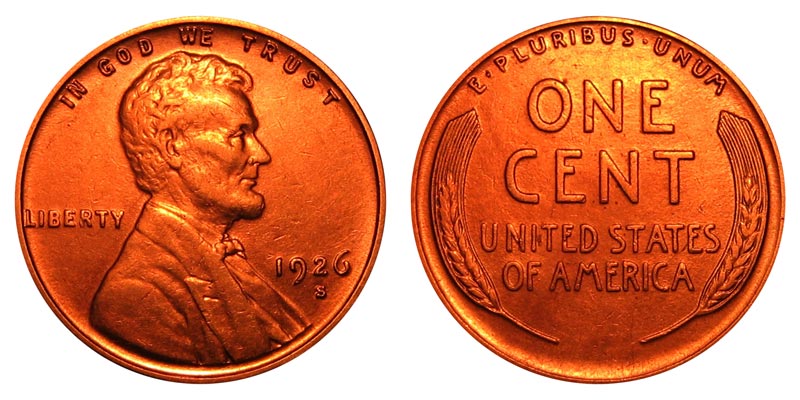 SKU#2724 1926-S Lincoln Cent XF