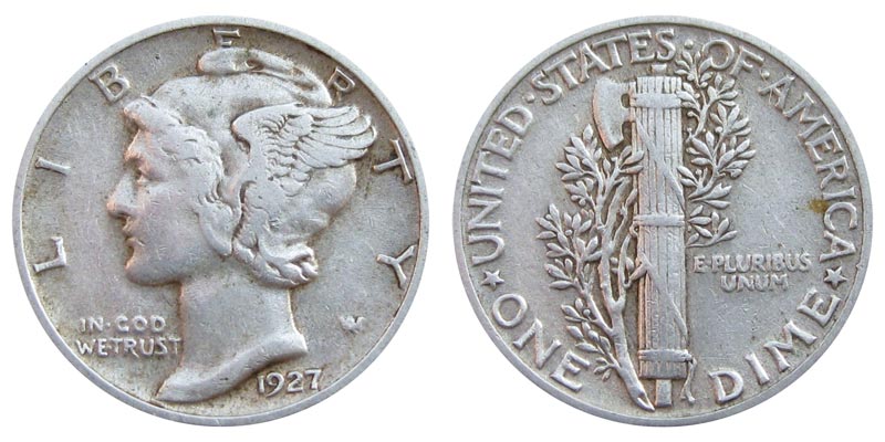 1927 Mercury Silver Dime Coin Value Prices, Photos & Info