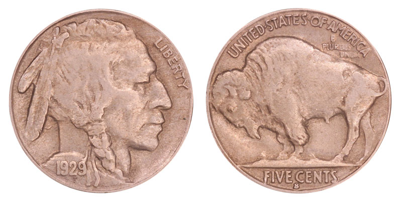 1929-S Buffalo Nickel <> Very Fine 