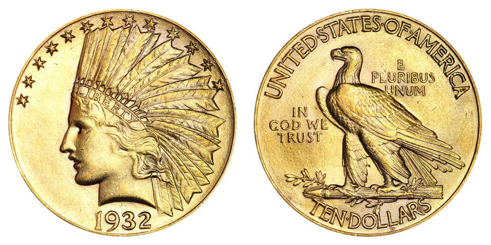 最安値に挑戦！ 金貨 銀貨 硬貨 シルバー ゴールド アンティークコイン 1932 GOLD UNITED STATES $10 INDIAN