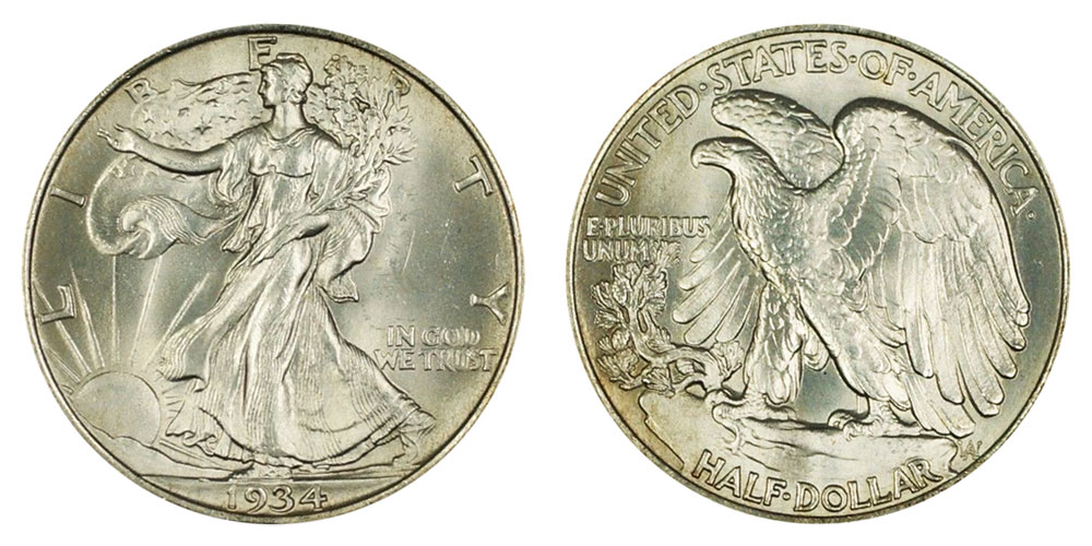 1934 Walking Liberty Half Dollar Coin Value Prices, Photos & Info