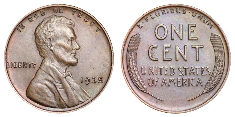 1935 Lincoln Cent Choice BU RB to RD 