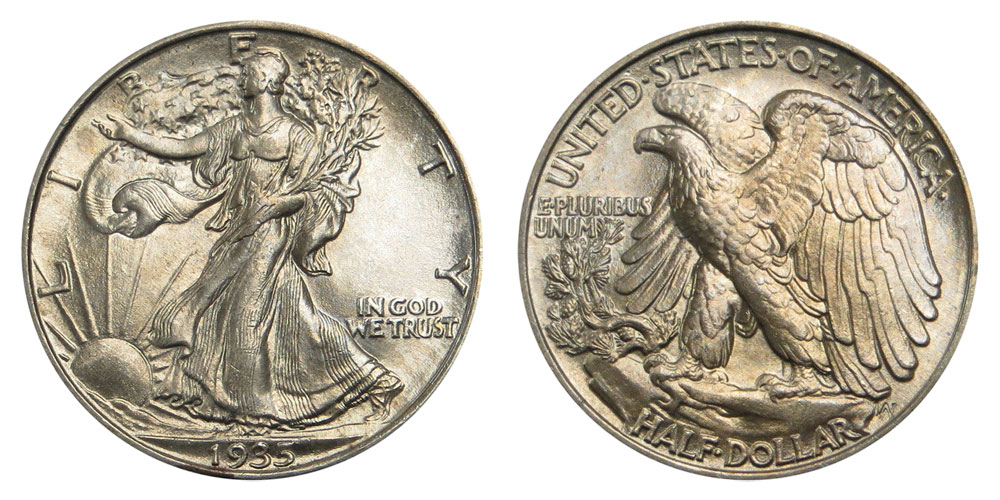 US 1935 Walking Liberty Half Dollar 90% Silver Coin Hinged Money Clip NEW 