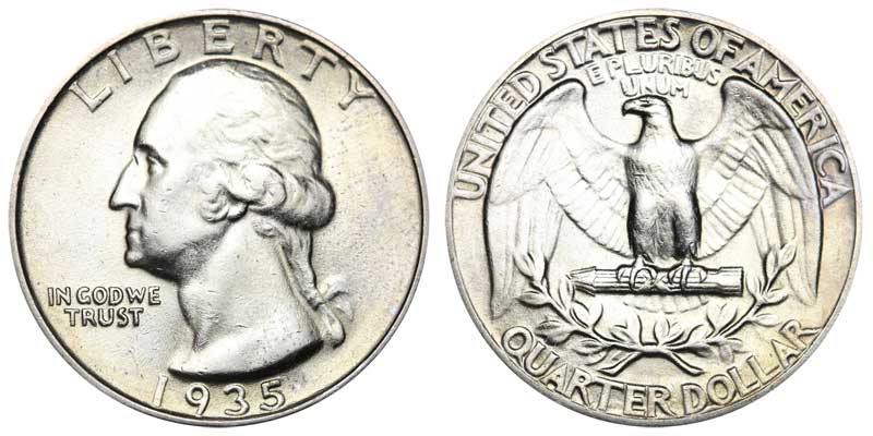 1935-D Washington Silver Quarter VF Uncertified 