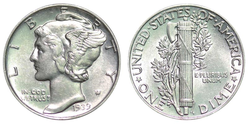 1939 Mercury Silver Dime Coin Value Prices, Photos & Info