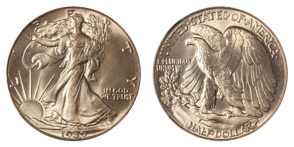 U.S 1939 D Walking Liberty Half Dollar.