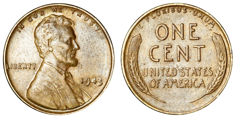 1943 Lincoln Wheat Penny Bronze/Copper Coin Value Prices, Photos & Info