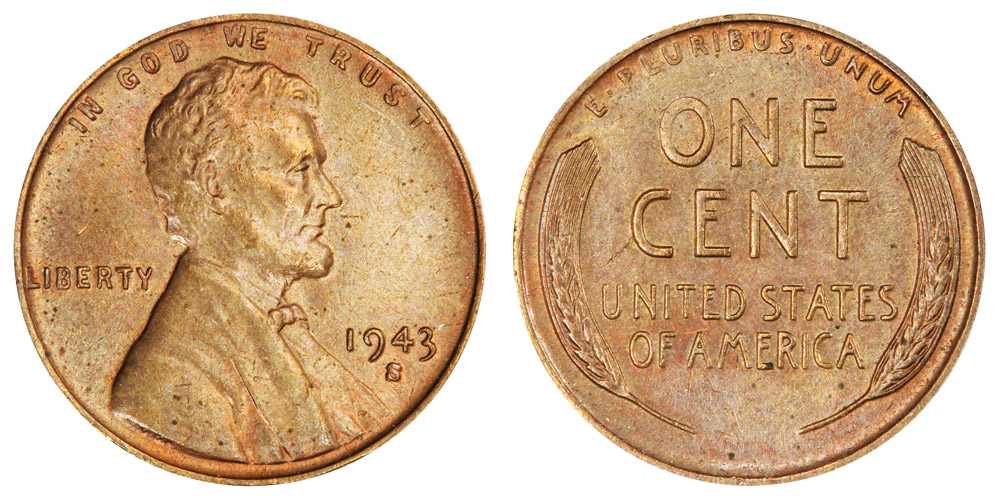 EF Condition ~ $20 ORDERS SHIP FREE! 1943-S Lincoln Wheat Cent in XF 
