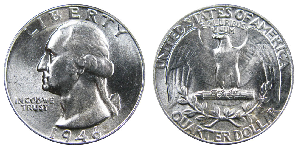1946 Washington Silver Quarter Coin Value Prices, Photos & Info