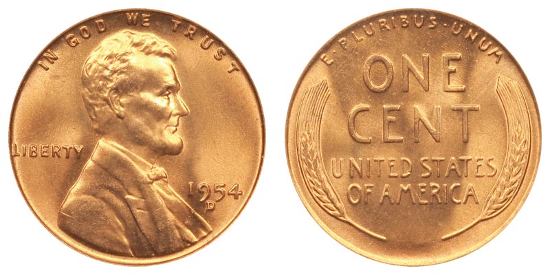 1954 D Lincoln Wheat Penny Coin Value Prices, Photos & Info