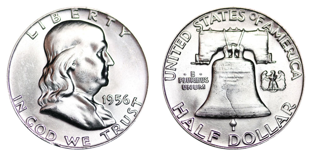 シルバー ゴールド アンティークコイ 1956 Franklin Silver Half Dollar ce #4496 その他 - www