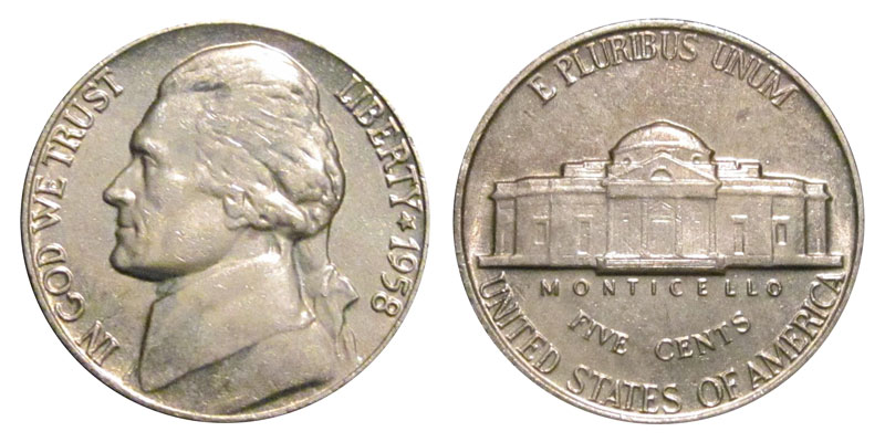 1958 1959 /& 1960 P Jefferson Nickels BU Uncirculated