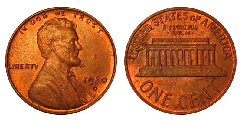 1960 Lincoln Memorial Cent Small Date BU Penny US Coin 