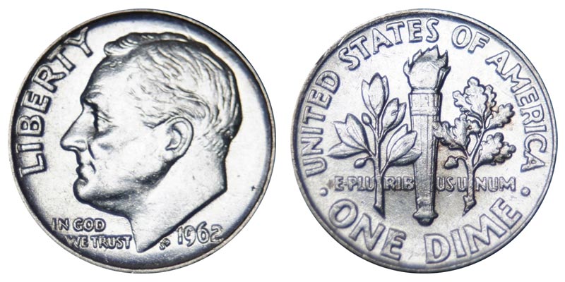 1962 Roosevelt Silver Dime Coin Value Prices, Photos & Info