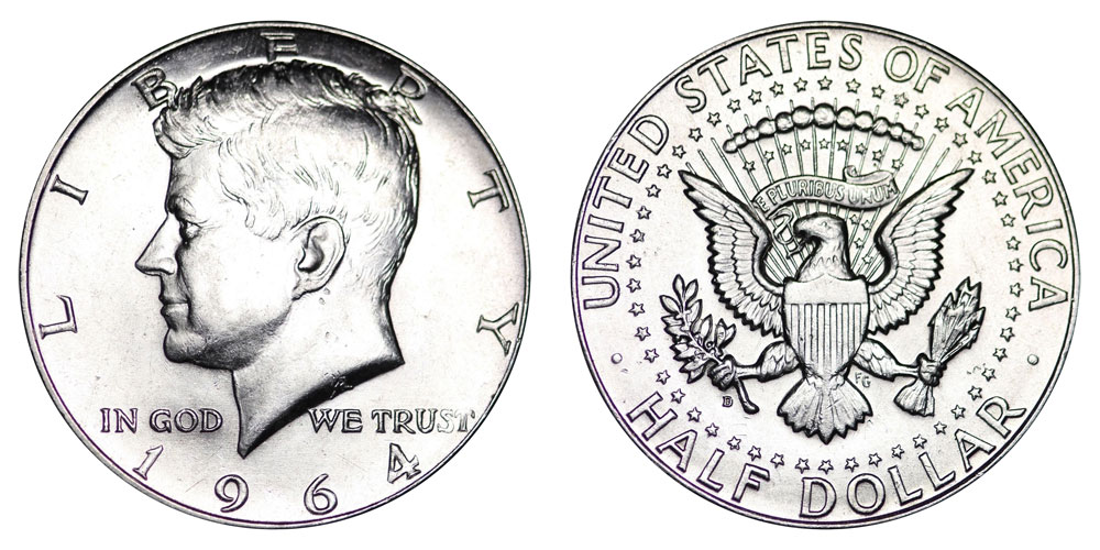 1964 Kennedy Half Dollar Accented Hair Value Chart