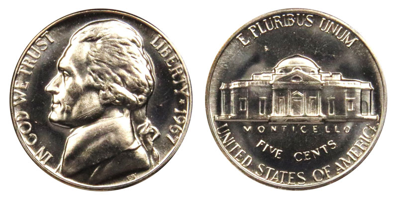 1967 P Jefferson 5 cent Uncirculated 