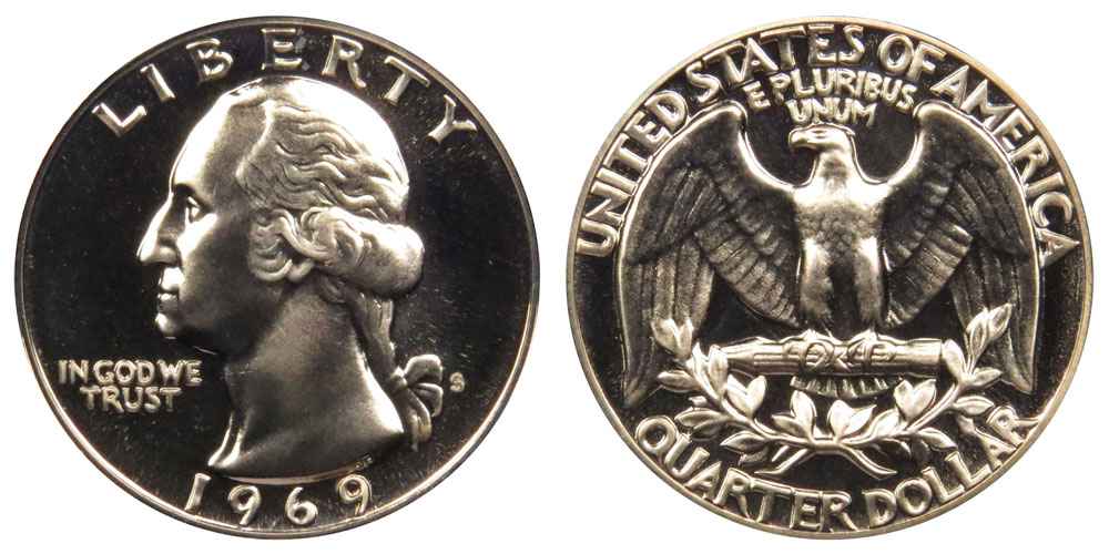 Details about   1965-1969  Washington Quarters 10.00 FV