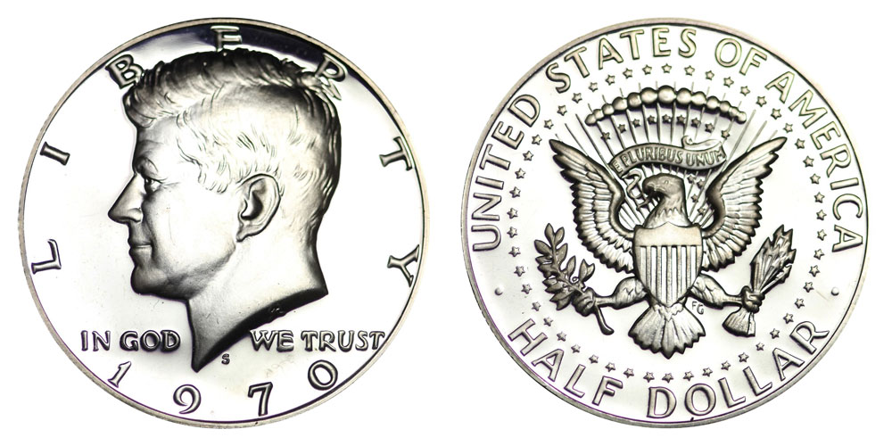 SKU#34816 1965-1970 40% Silver Kennedy Half Dollar 20-Coin Roll BU/Proof 